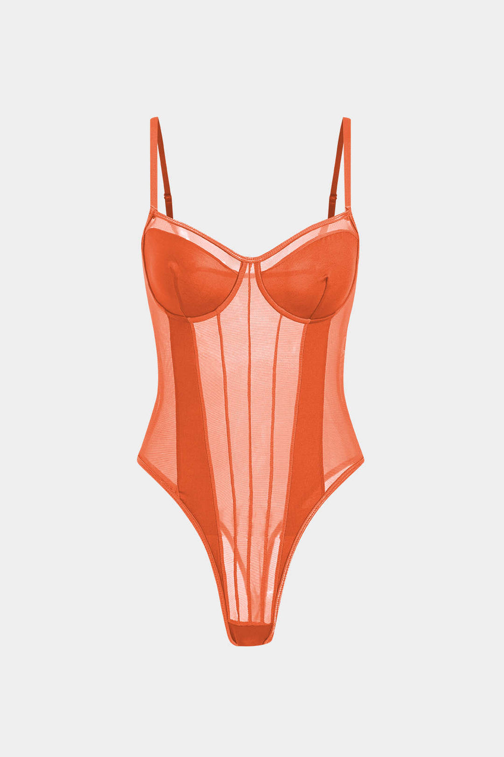Corsé Bodysuit de Malla Sin Espalda con Escote Barco