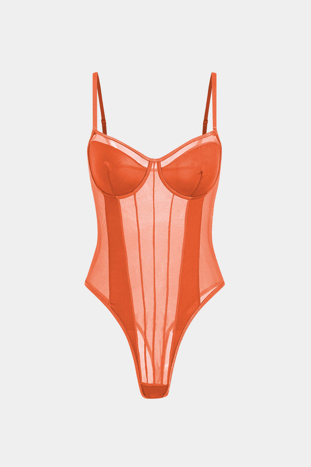 Corsé Bodysuit de Malla Sin Espalda con Escote Barco