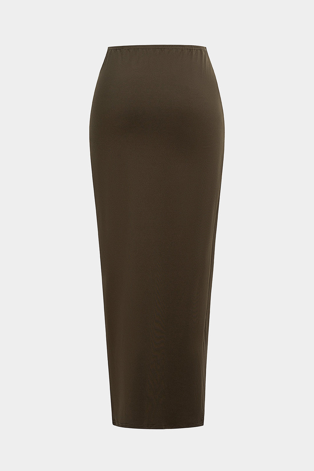 חצאית עם שסע צדדי וקשירה בחגורת עור 