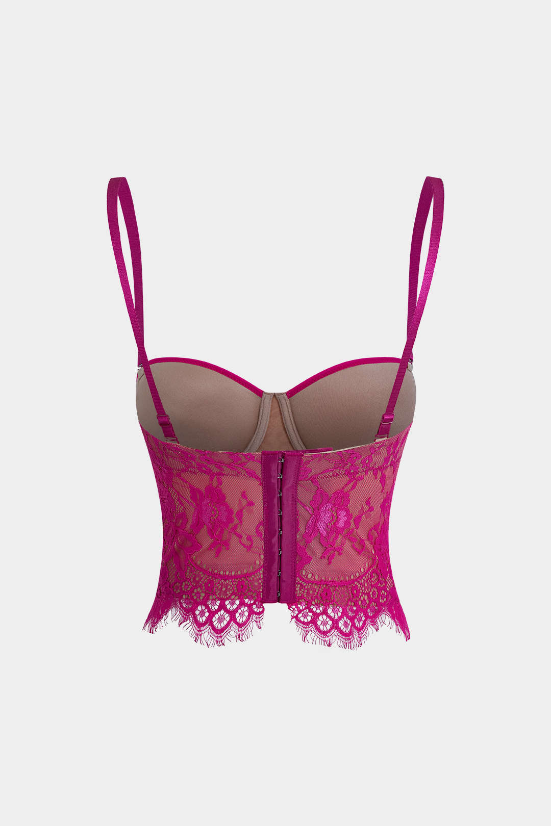 Top Bustier De Encaje Con Cierres De Gancho Y Ojal Lujoso
