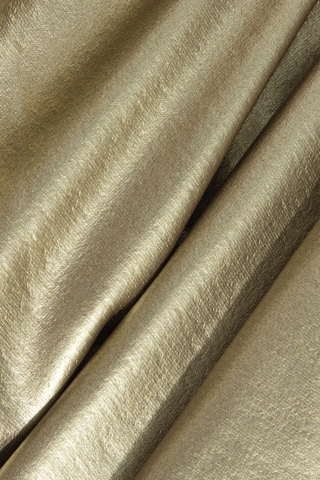 חצאית נפוחה דמוית עור חלקה עם קפלים 