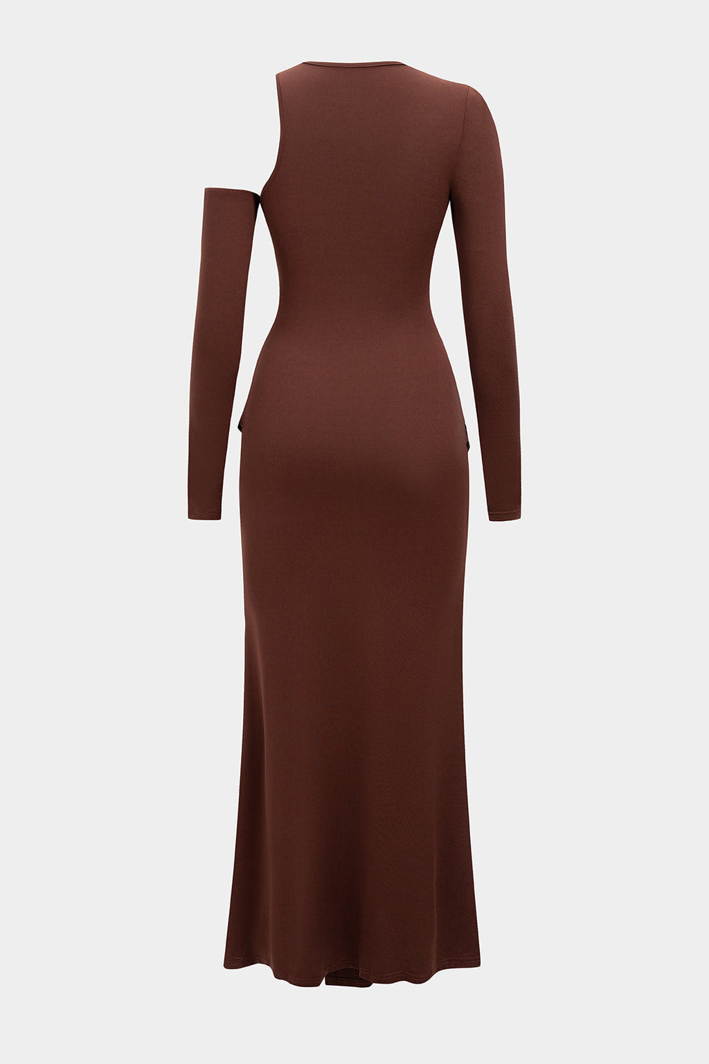 Round Neck Strappy One Shoulder Cut Out Maxi Dress