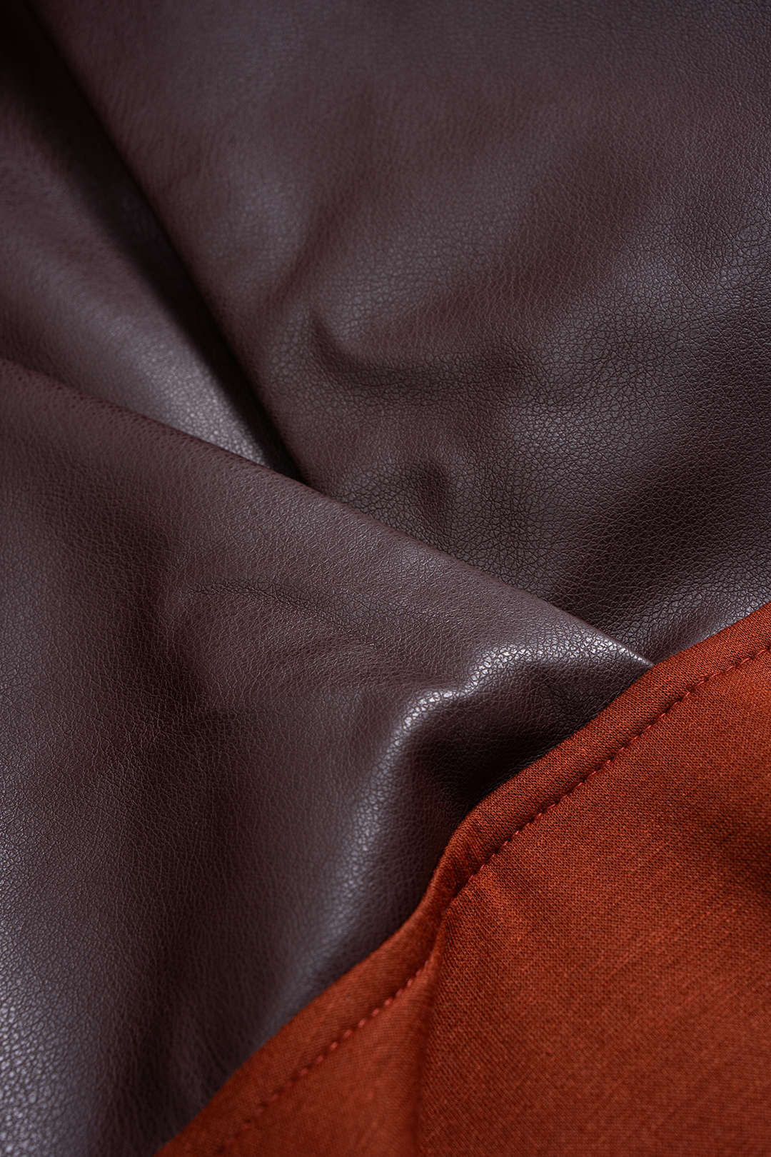 Faux Leather Patchwork Hoodie