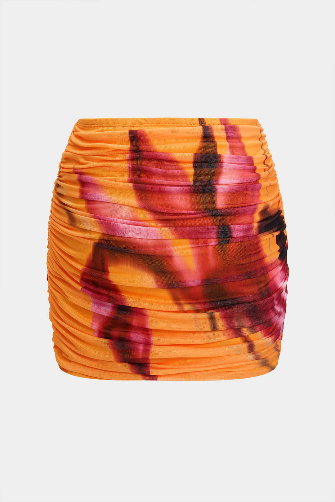 Falda De Chifón Multicolor Estampado Floral Con Silueta