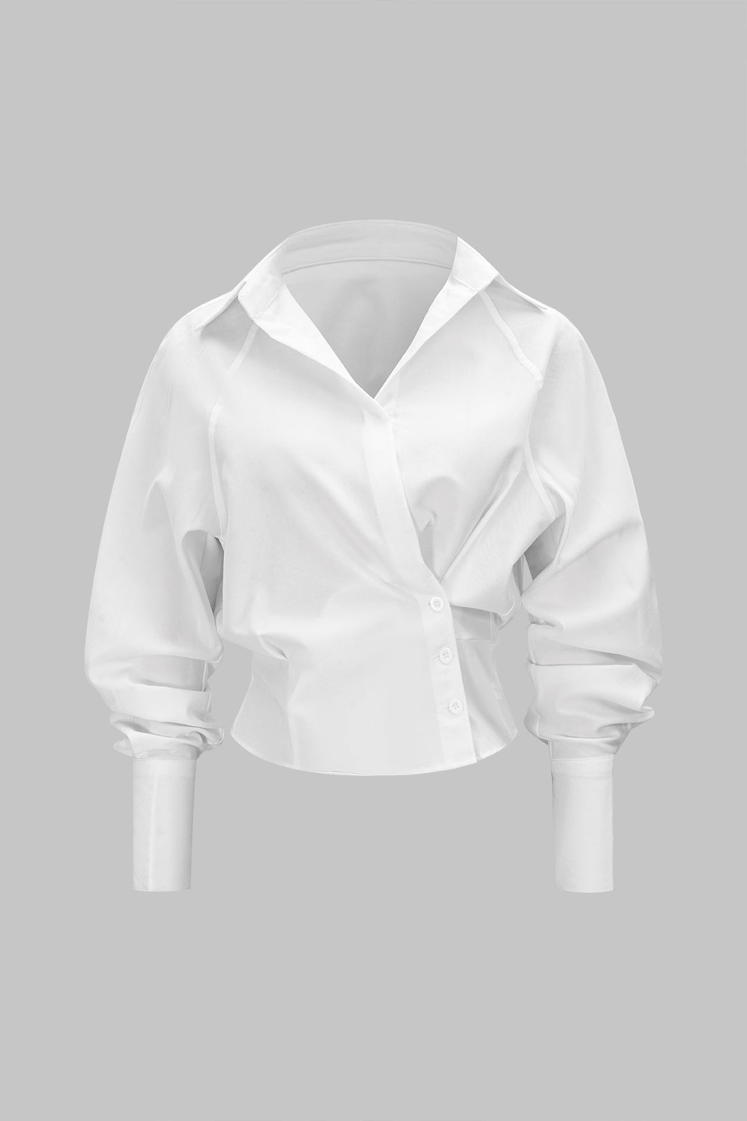 Asymmetrical Button Long-Sleeve Shirt