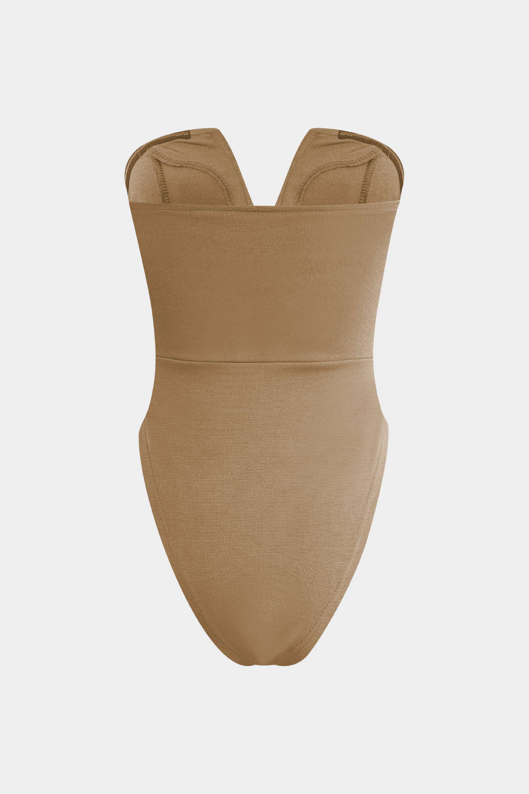 Bodysuit Sin Tirantes Escote En V Minimalista Diario
