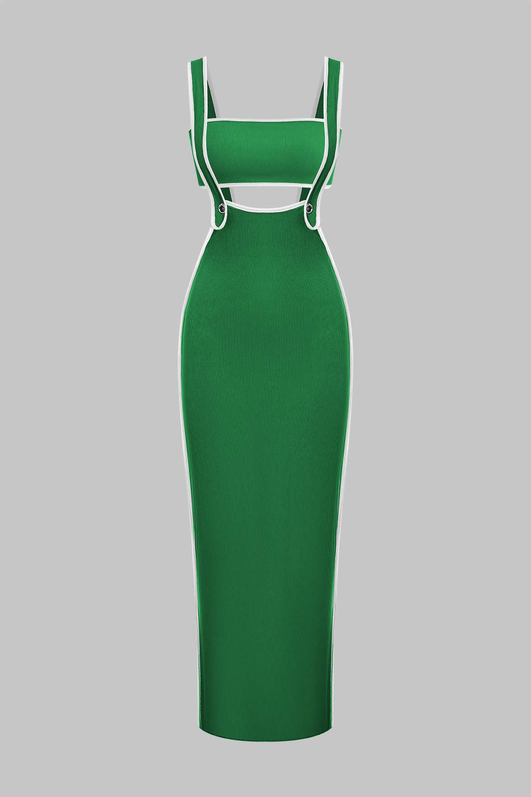 Conjunto Dos Piezas Tubo Salopette Vestido Borde Contraste