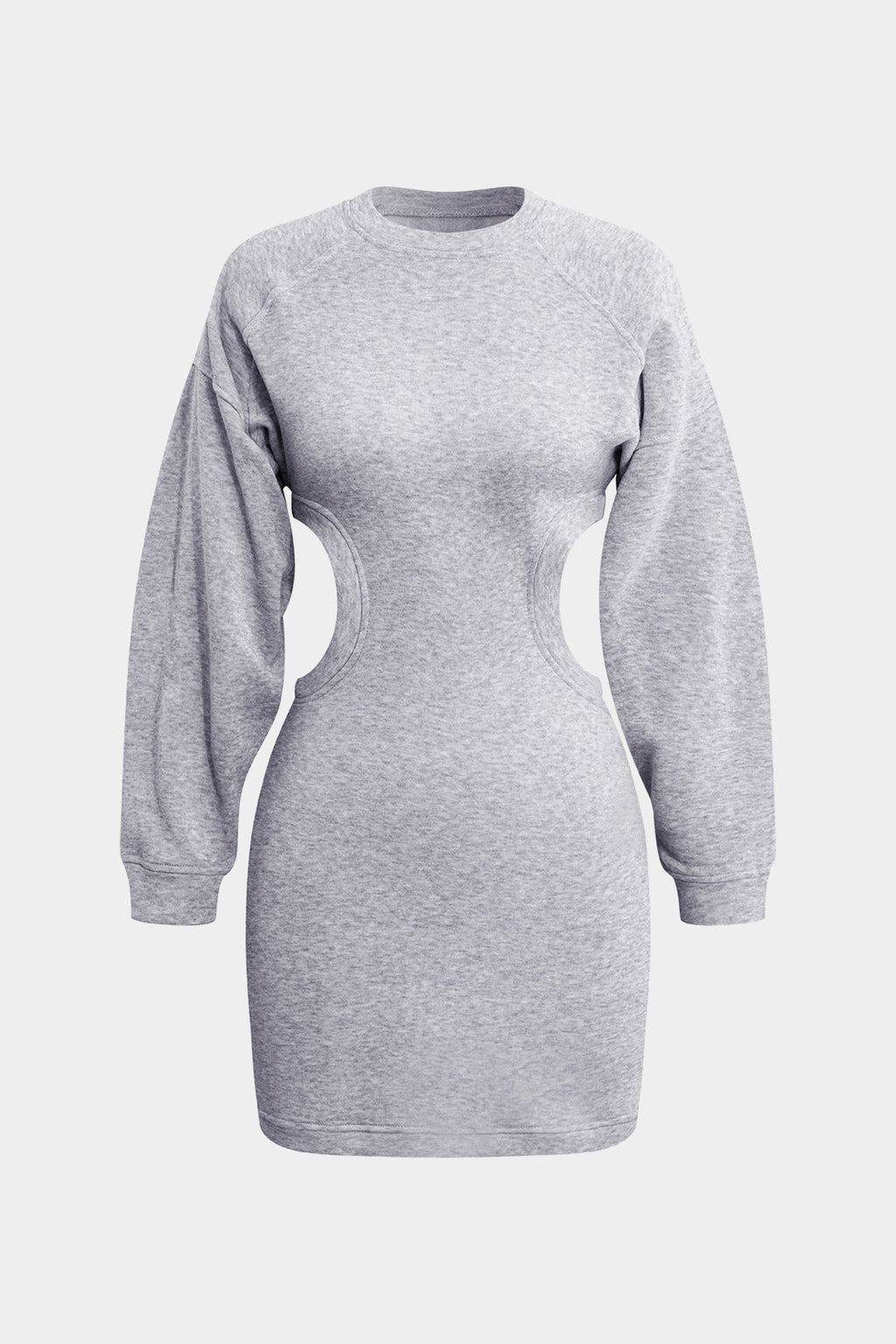 שמלת מיני עם שרוולים פנסים ומחשוף מותן 