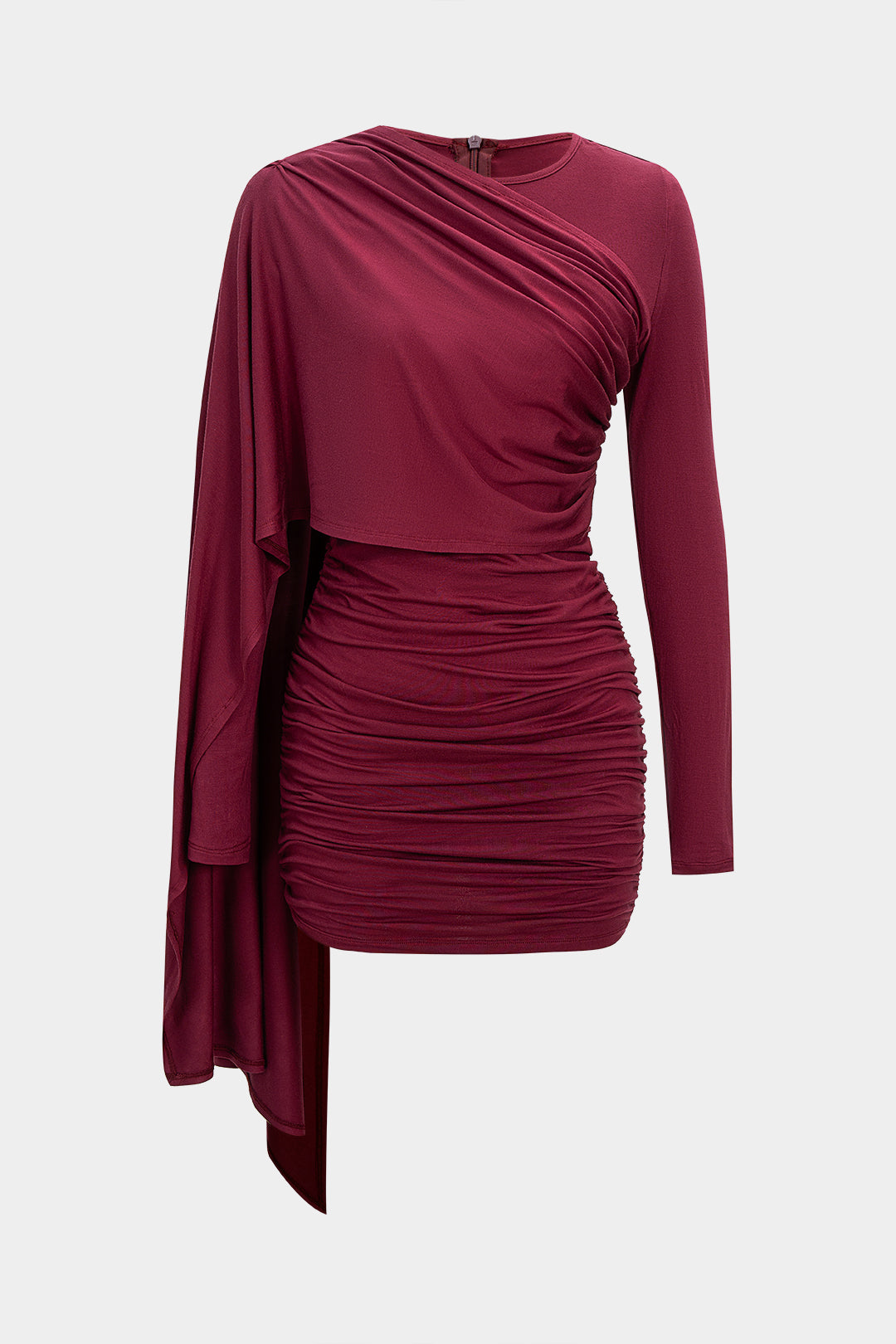 Ruched Long Sleeve Mini Dress