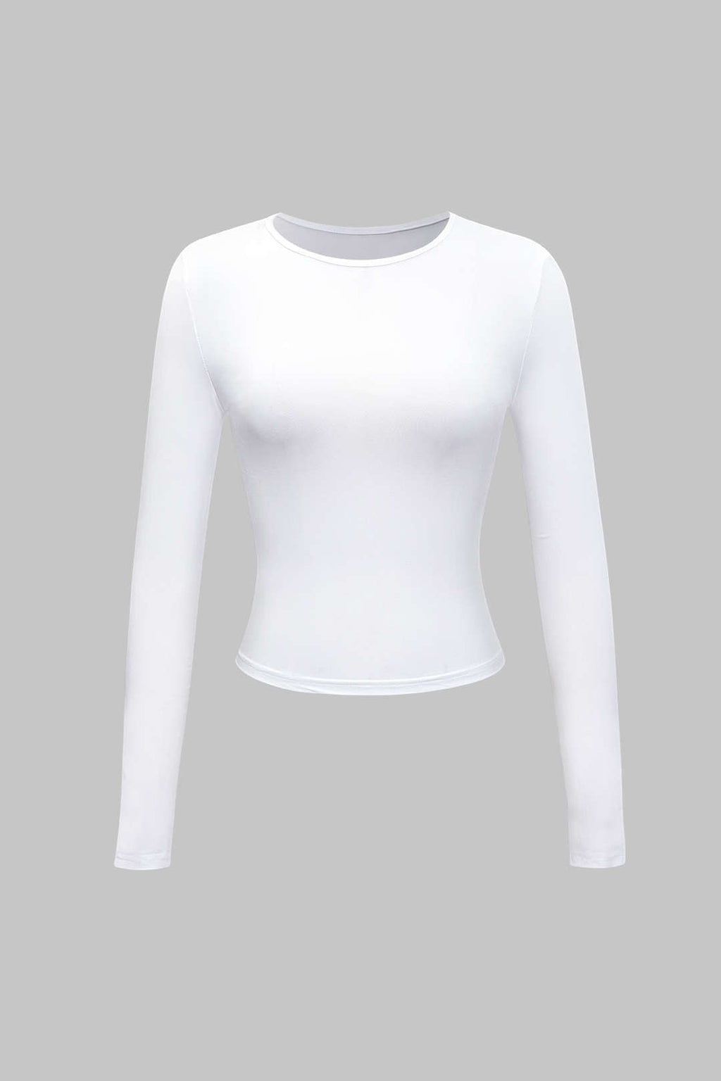 Blusa Minimalista Cuello Redondo Manga Larga Para Mujer