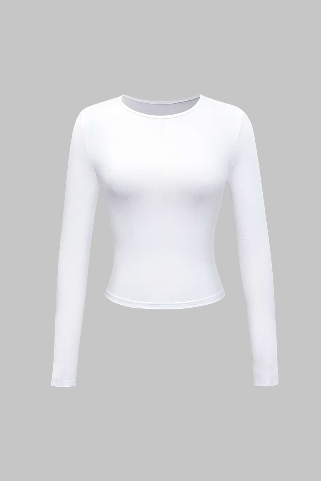 Blusa Minimalista Cuello Redondo Manga Larga Para Mujer