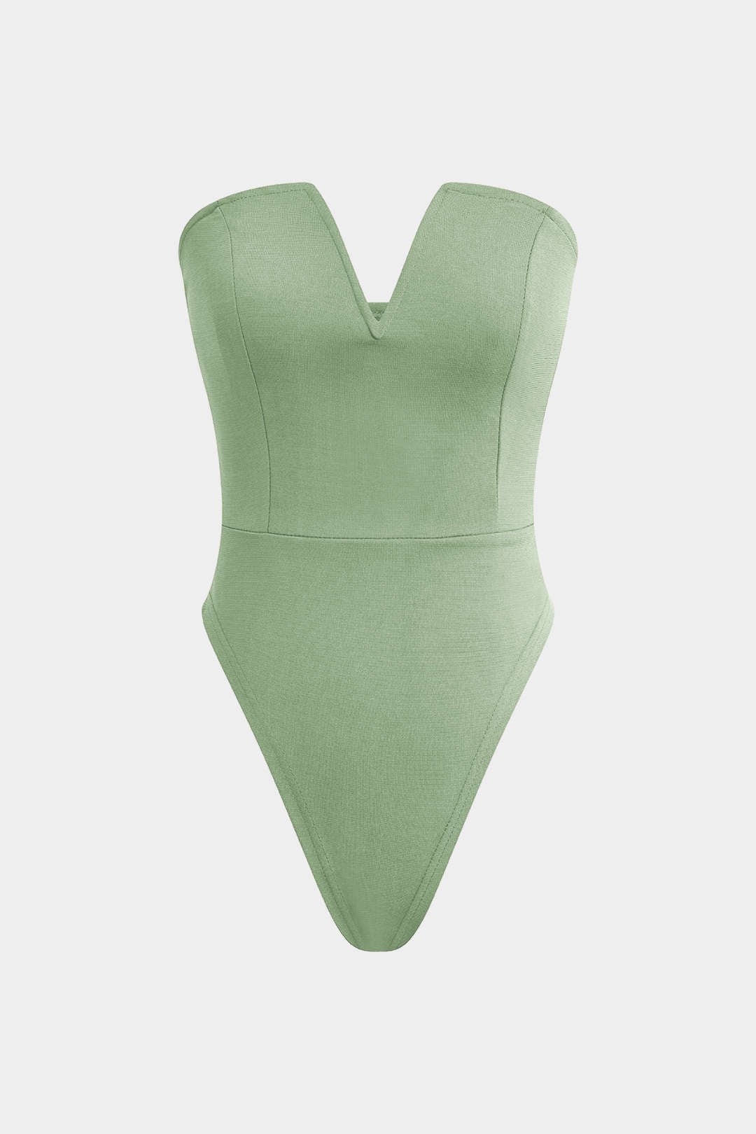 Bodysuit Sin Tirantes Escote En V Minimalista Diario