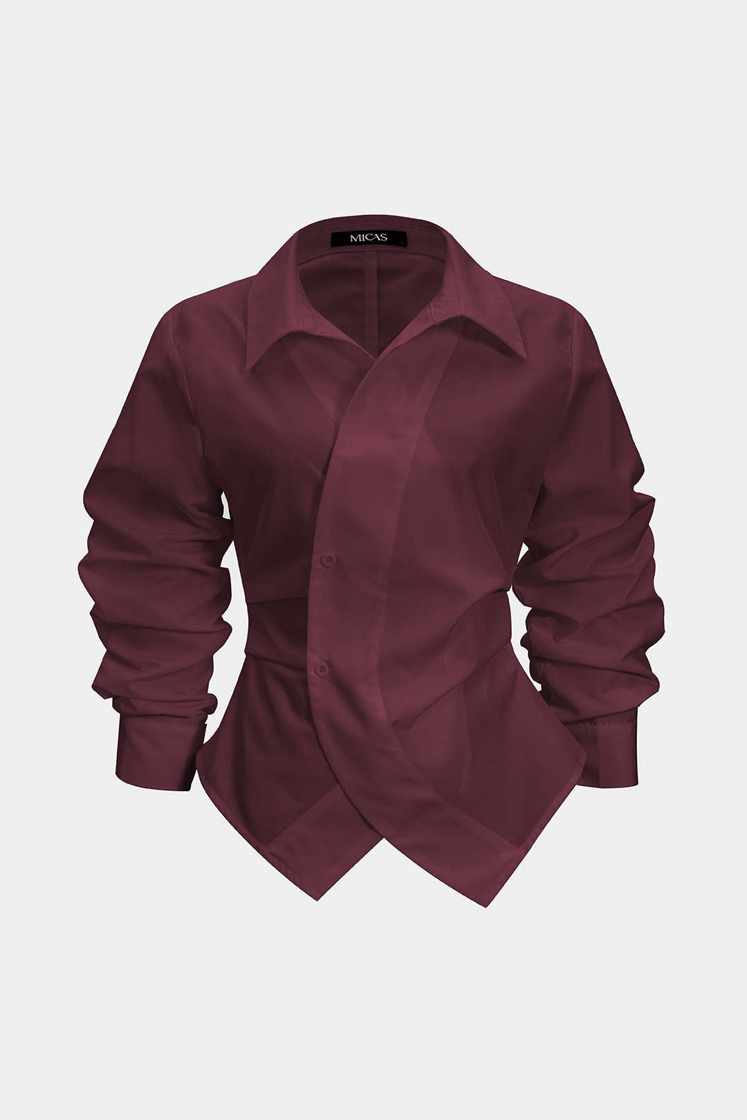 חולצה ארוכת שרוולים עם כפתורים וסגירה 