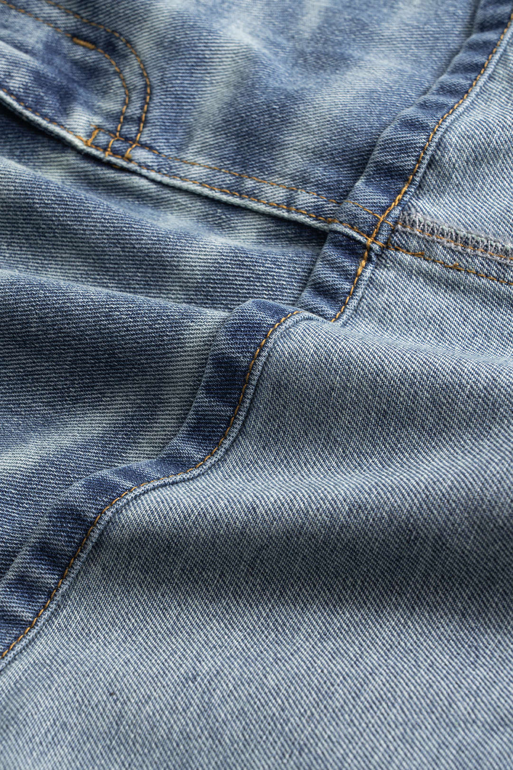 Falda Denim Lavado Con Bolsillos Para Uso Diario Casual