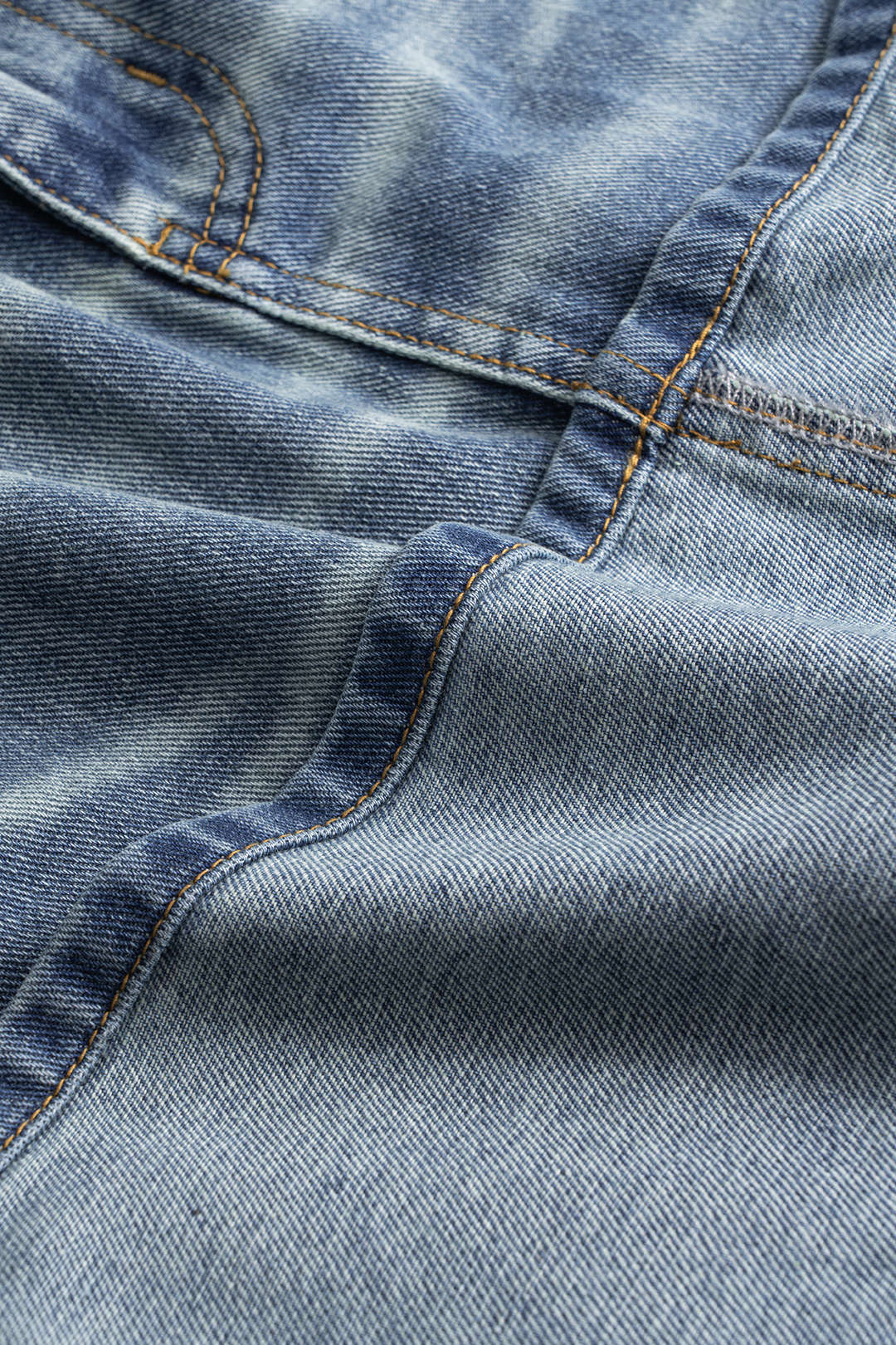 Falda Denim Lavado Con Bolsillos Para Uso Diario Casual
