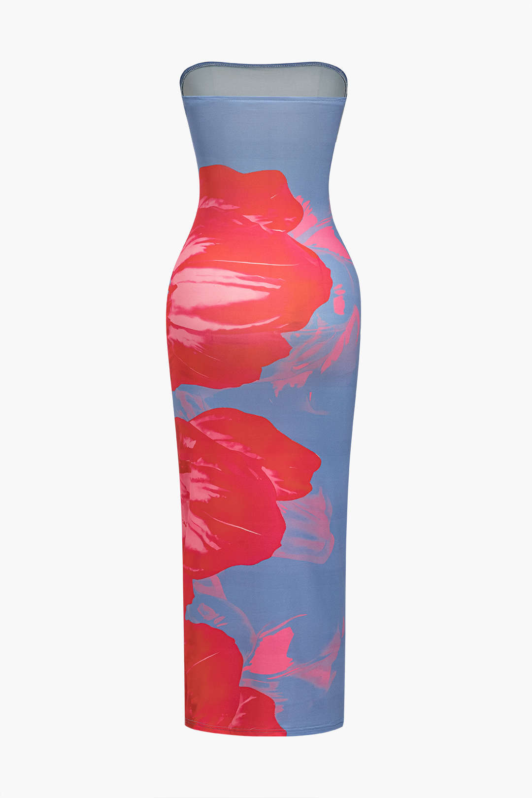 Vestido Midi Sin Hombros Con Estampado Floral Primavera