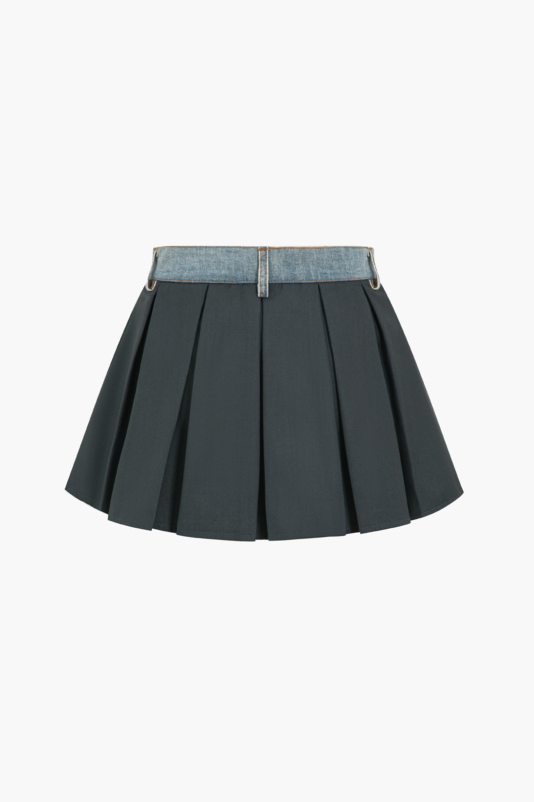 חצאית מיני ג'ינס עם טלאים 