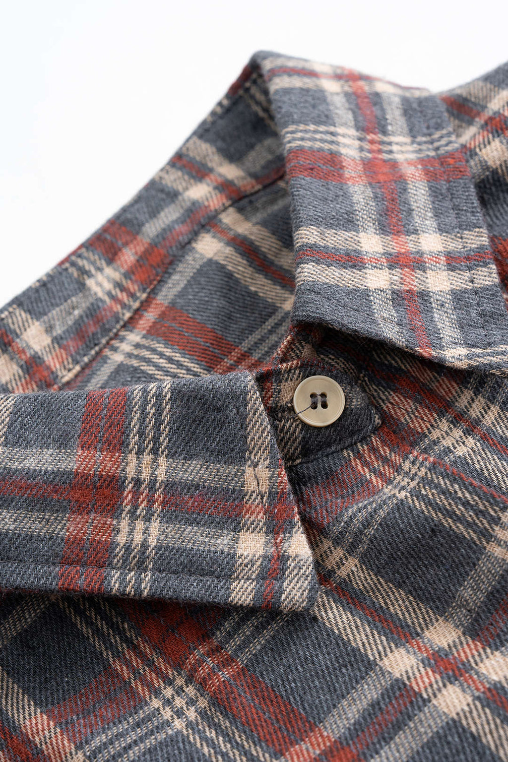 Retro Plaid Print Button Long-Sleeve Shirt