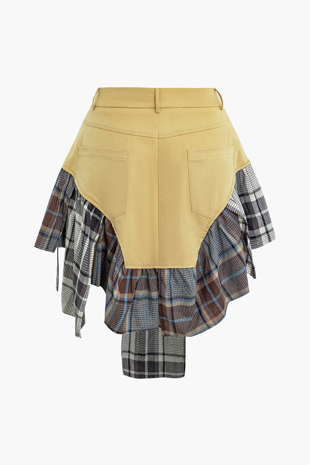 חצאית מיני עם הדפס משובץ טלאים 