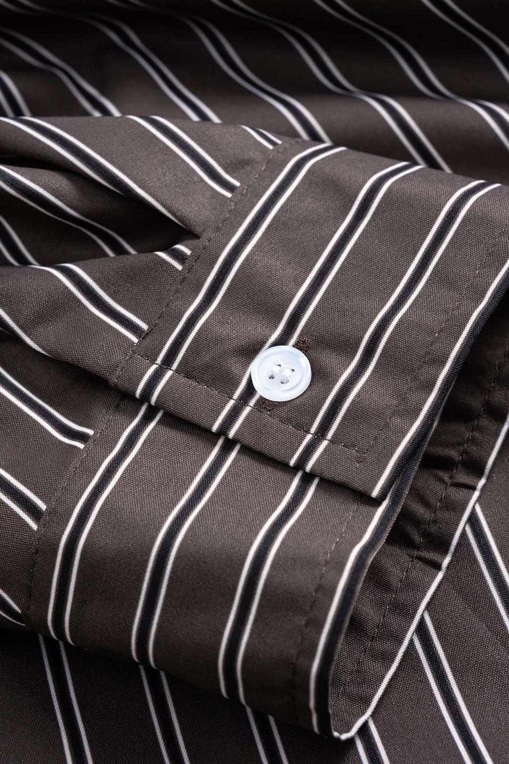 Stripes Print Button Batwing Long-Sleeve Shirt