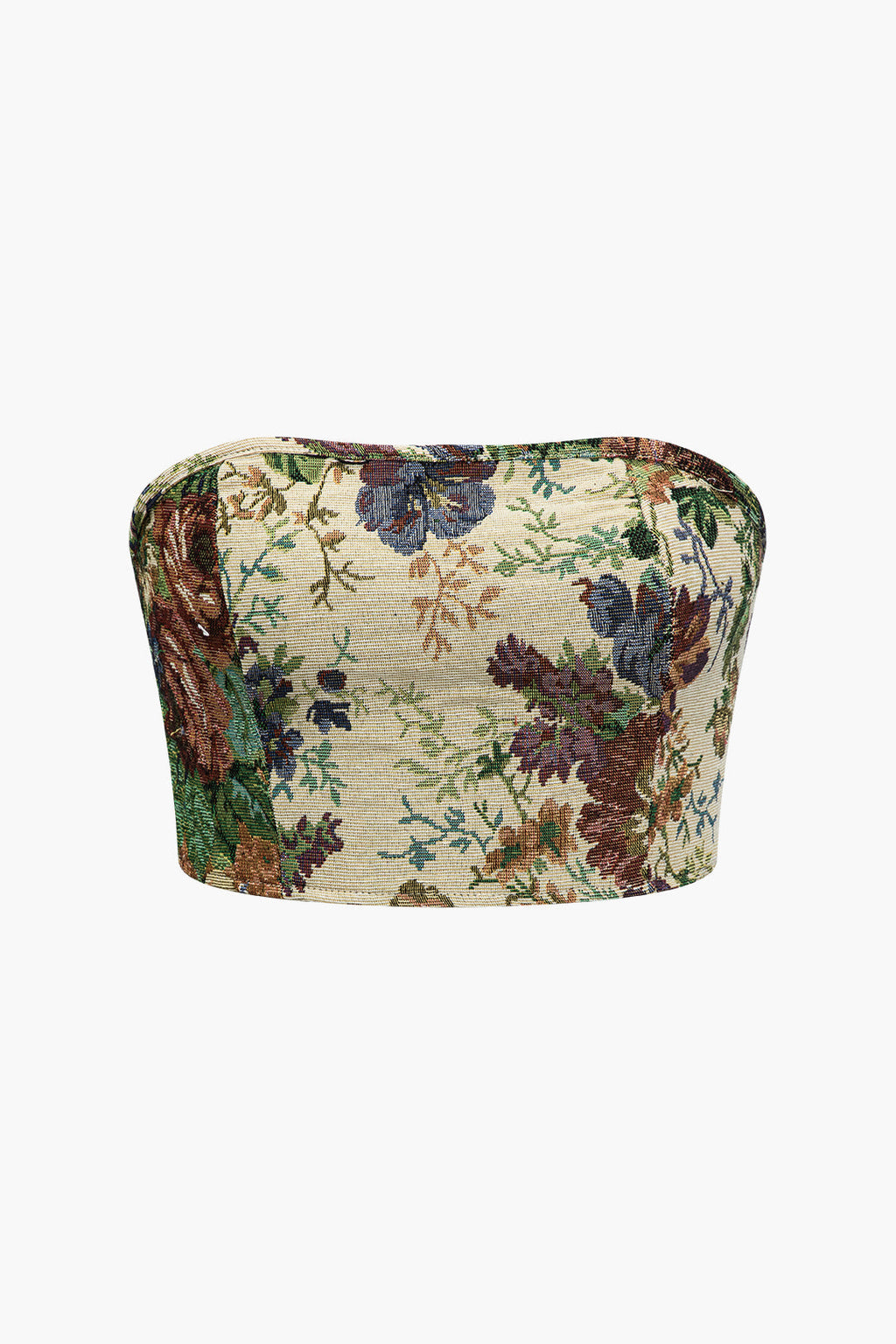 Conjunto Floral Flecos Blusa Espalda Atada Pantalones