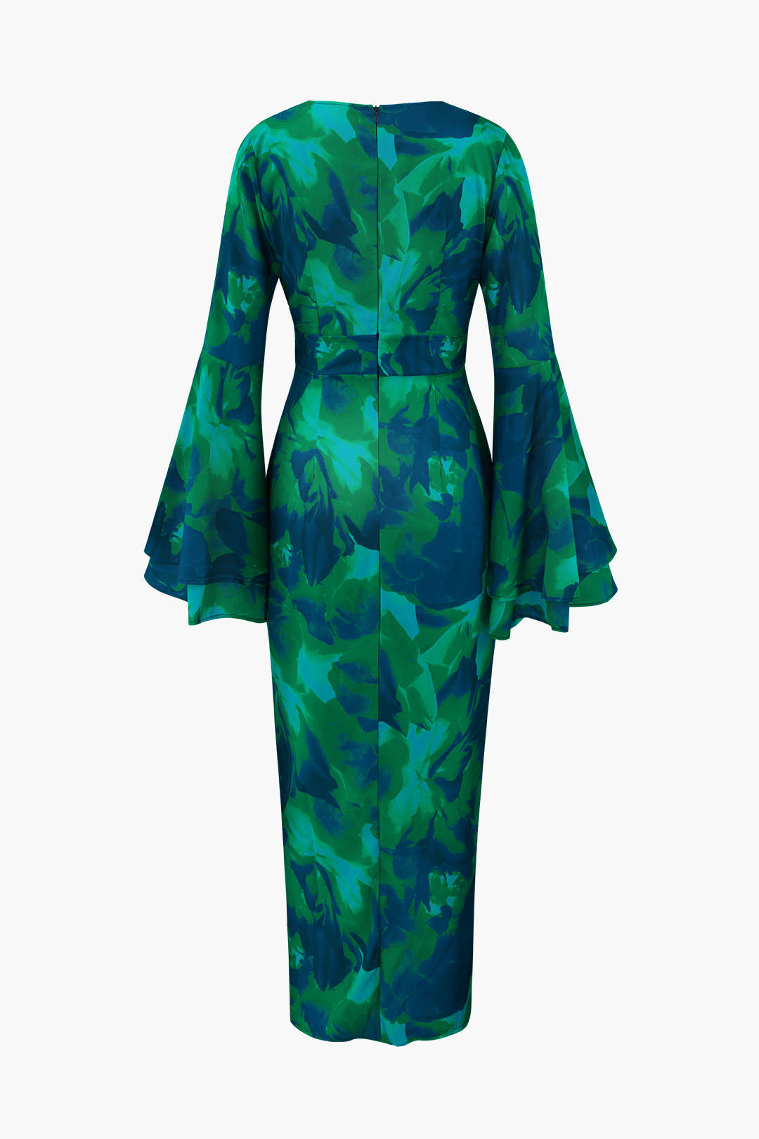 Vestido Maxi Estampado Floral Con Escote En V Y Abertura