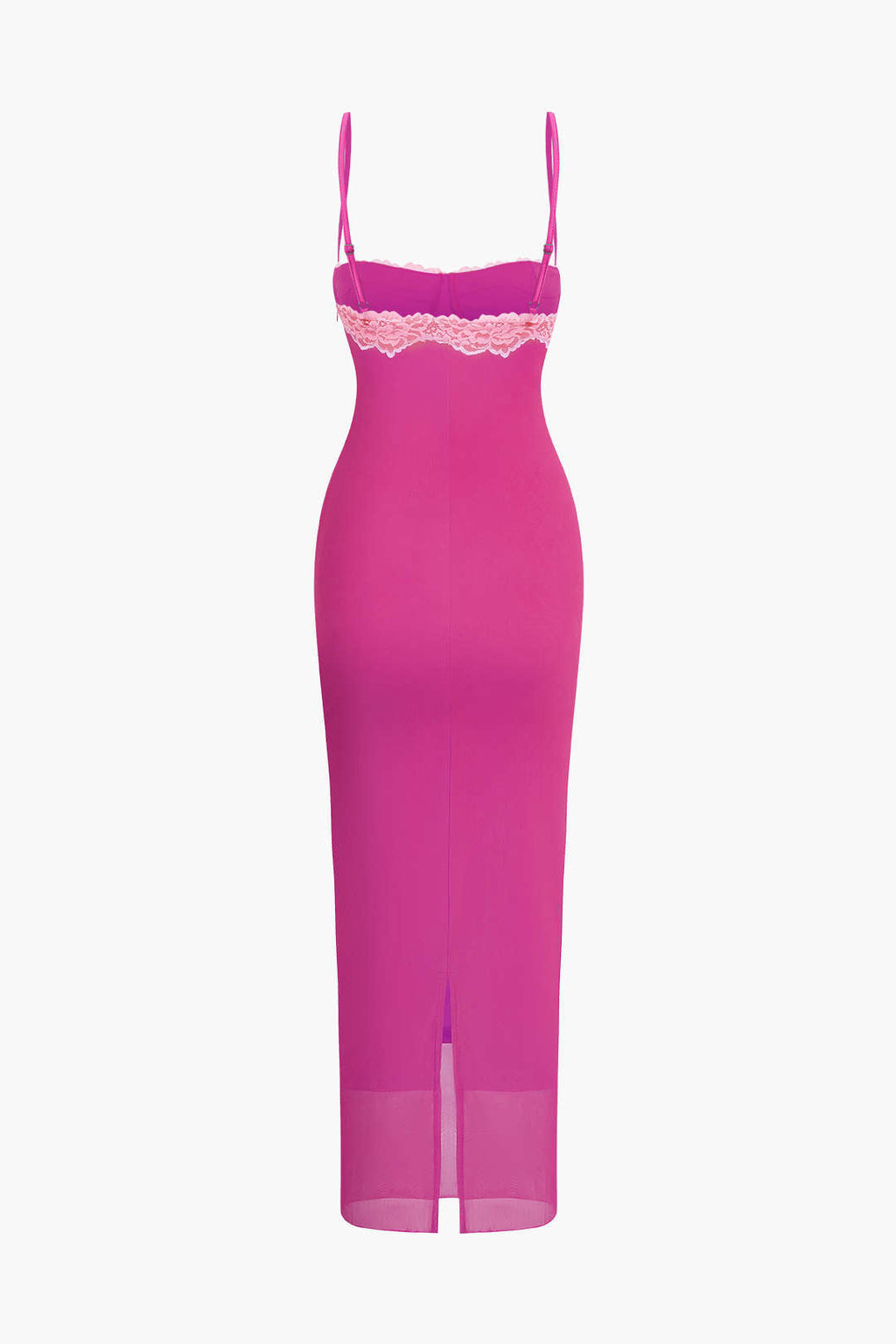 Vestido Midi Con Encaje Detallado Y Silueta Elegante Noche