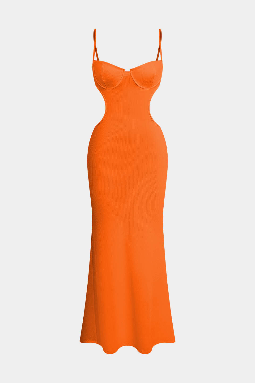 Vestido De Noche Sin Espalda Con Bustier Cuello Barco