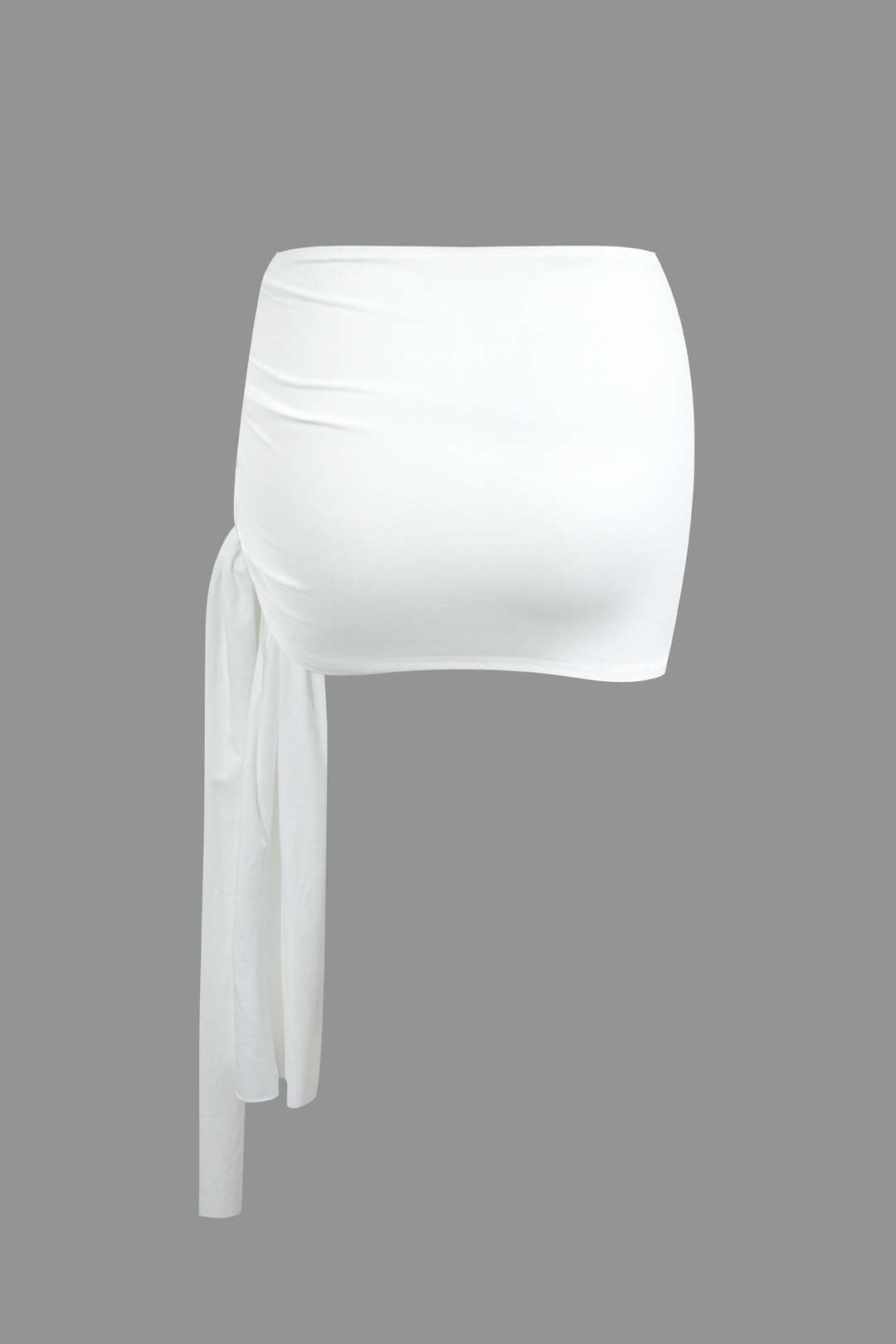 Conjunto Top Corto Asimétrico Y Falda Mini Atada Elegante
