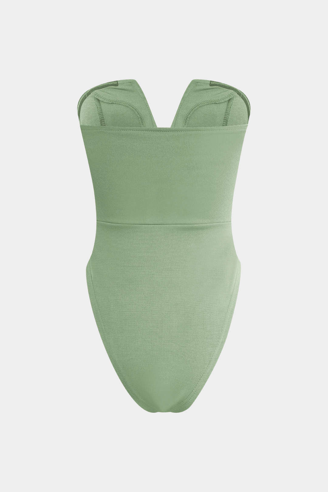 Bodysuit Sin Tirantes Escote En V Minimalista Diario