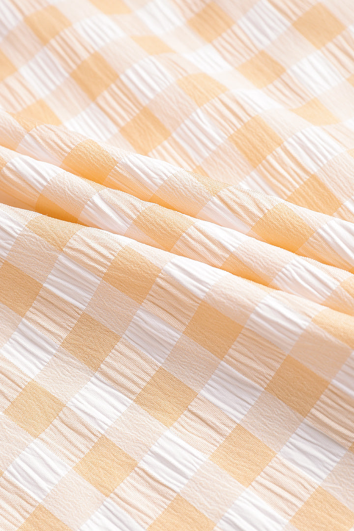 חולצת כפתורים עם הדפס משובץ 