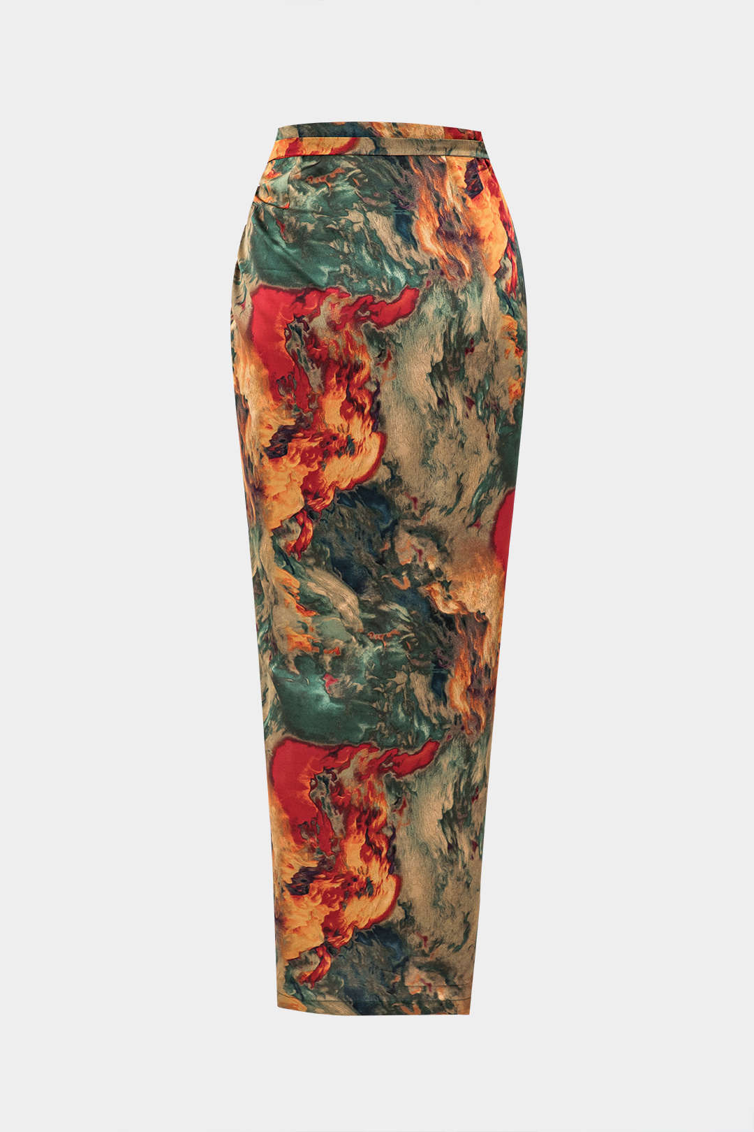 Falda Satén Estampado Floral Con Cordón Y Cintura Ajustable