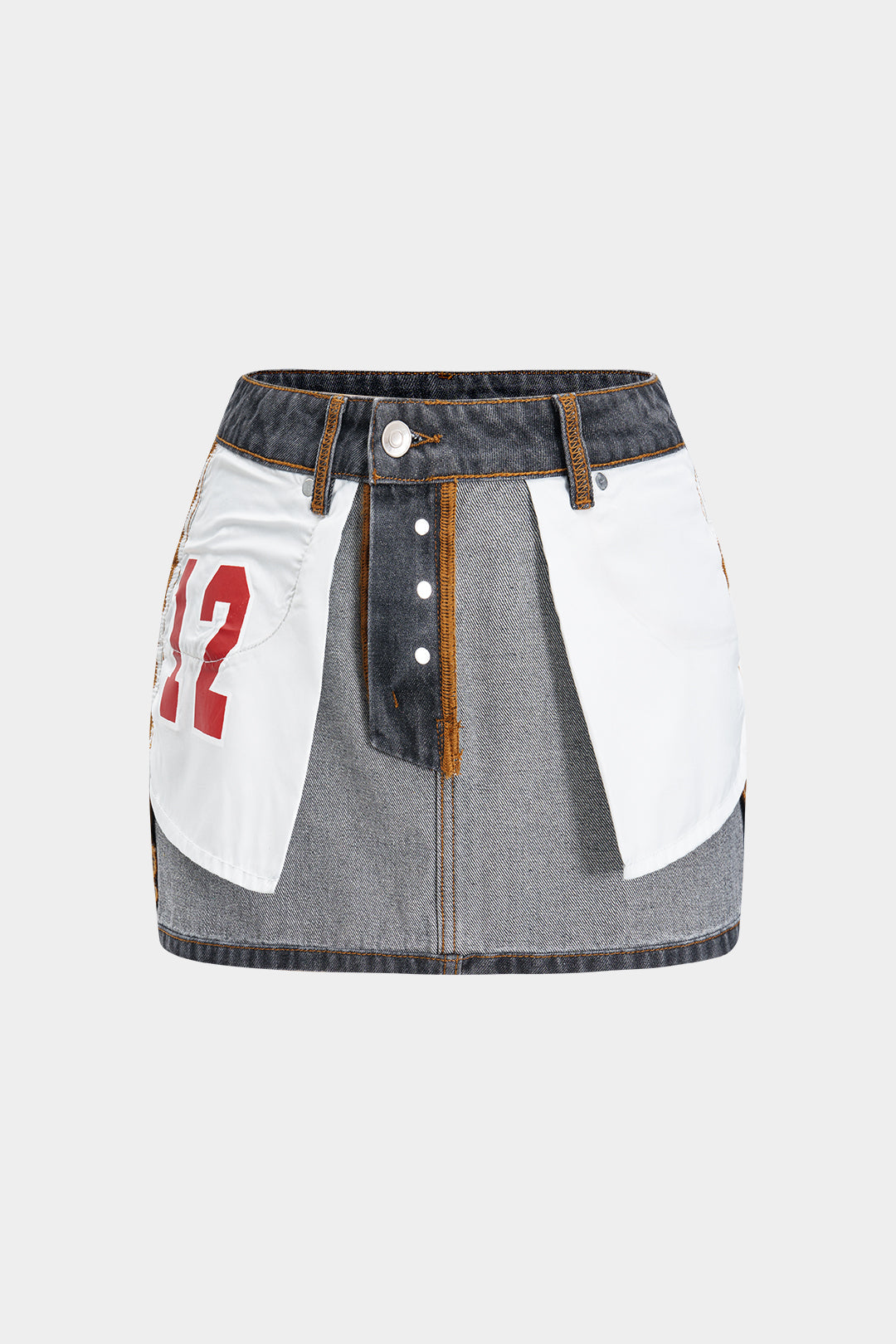 Falda Denim Reversible con Bolsillos Mini de Uso Diario