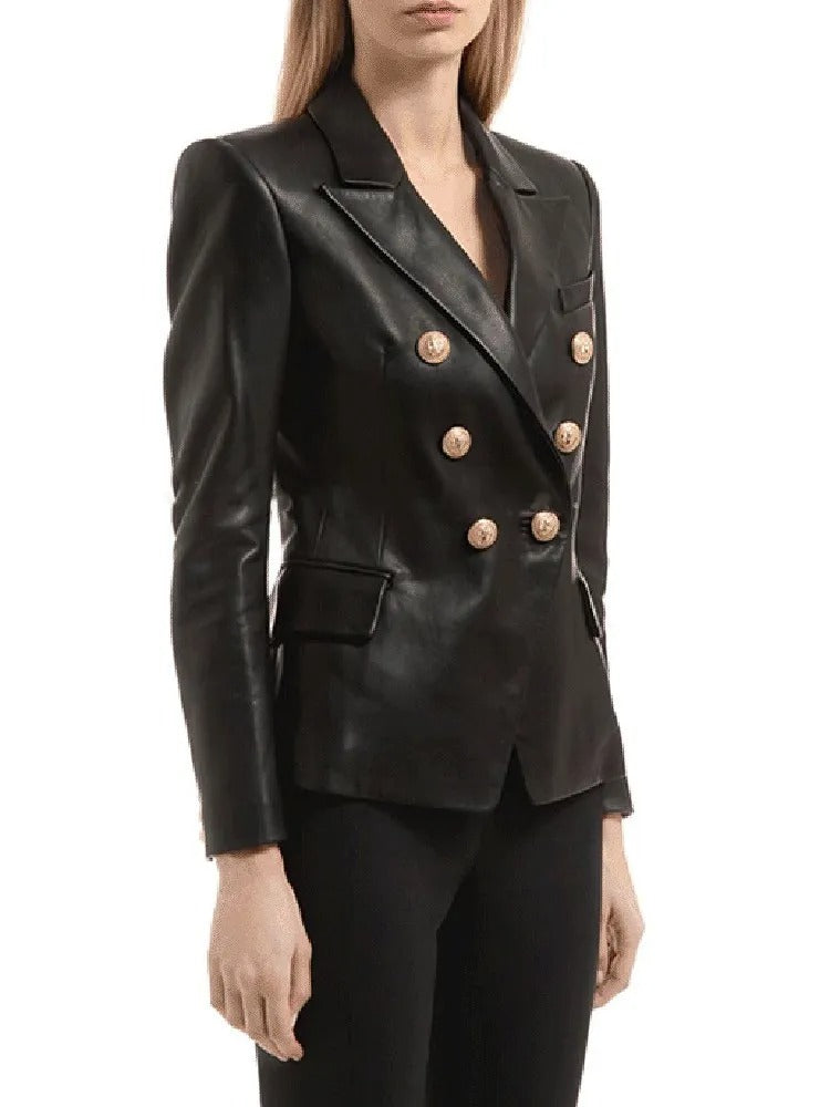 Chaqueta de Cuero Glint Silueta Elegante Confianza Moderna