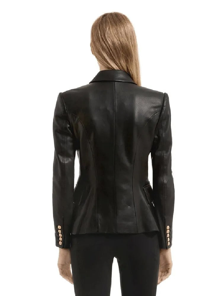 Chaqueta de Cuero Glint Silueta Elegante Confianza Moderna