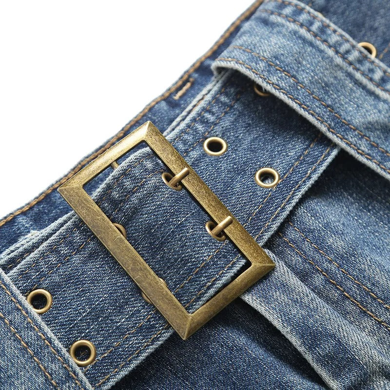 Falda Mini Edge Con Detalles Desgastados Para Calles