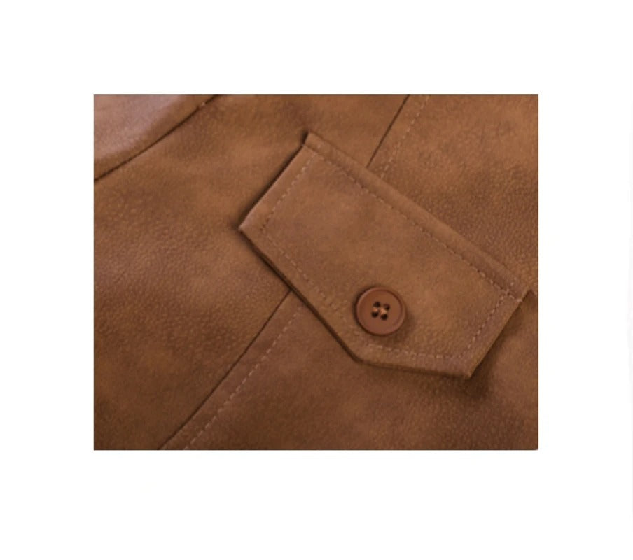 Chaqueta Lasvin Silueta Recta Marrón Cálido Alta Cintura