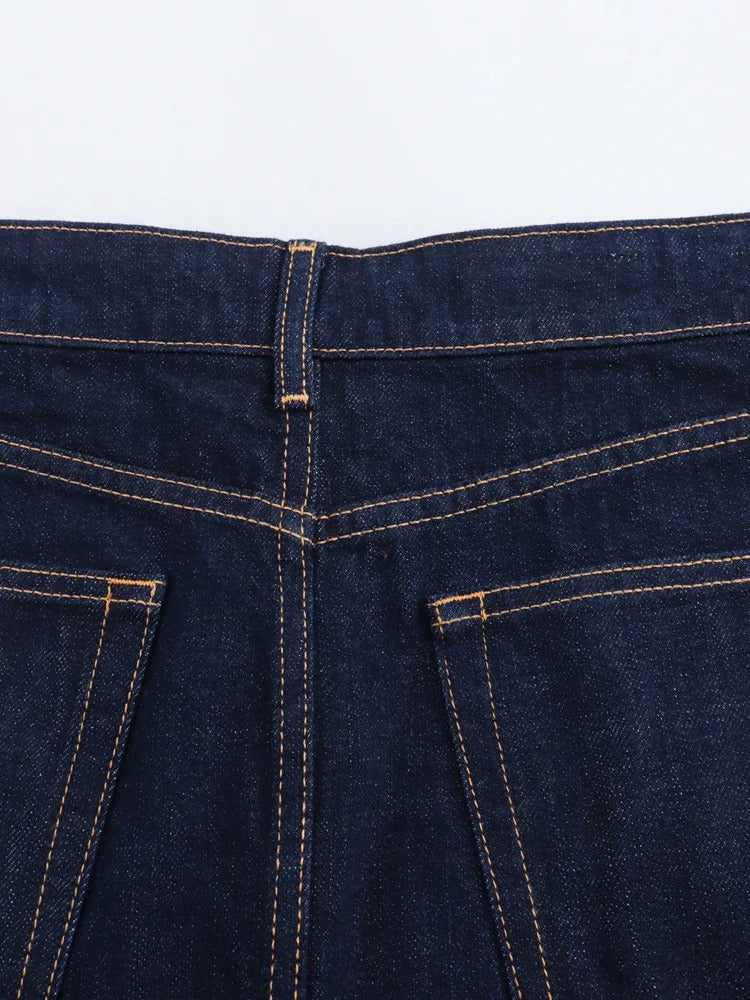 Falda Mini Índigo Moderna de Denim Silueta Suave Textura