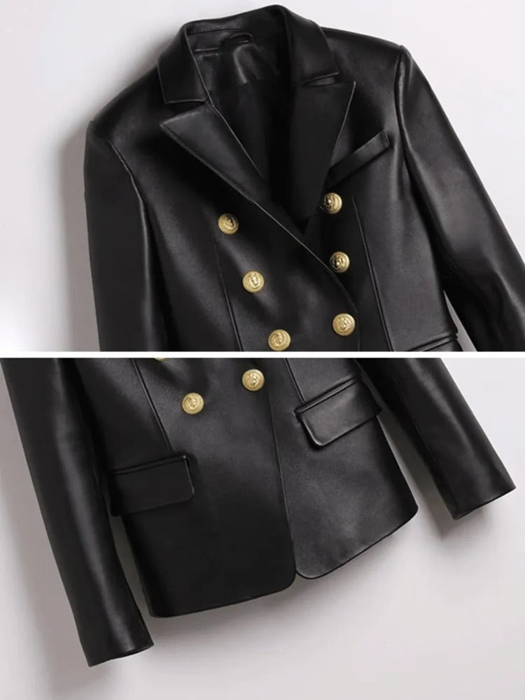Chaqueta de Cuero Glint Silueta Elegante Confianza Moderna
