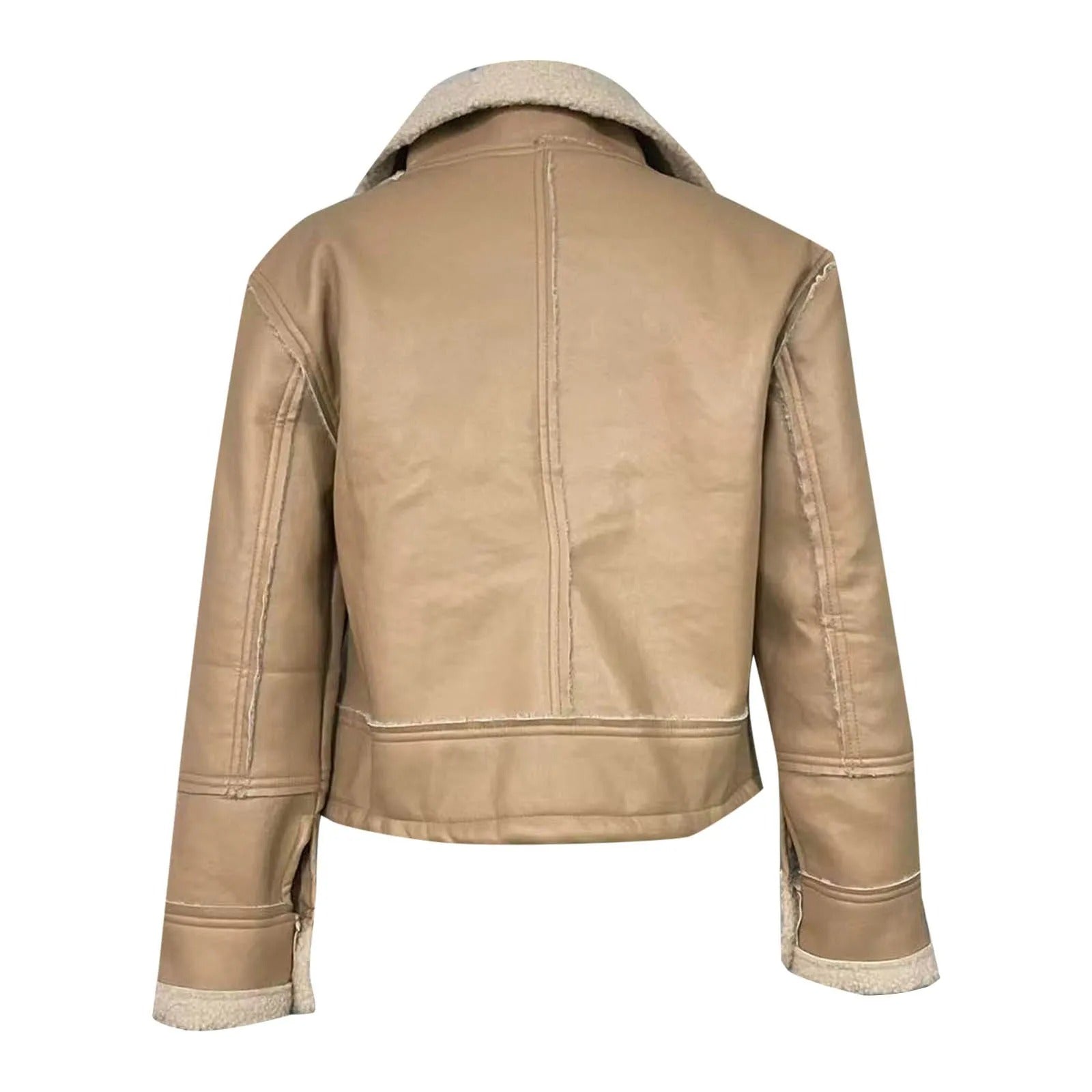 Chaqueta De Cuero Elax Con Forro De Felpa Invierno Urbano