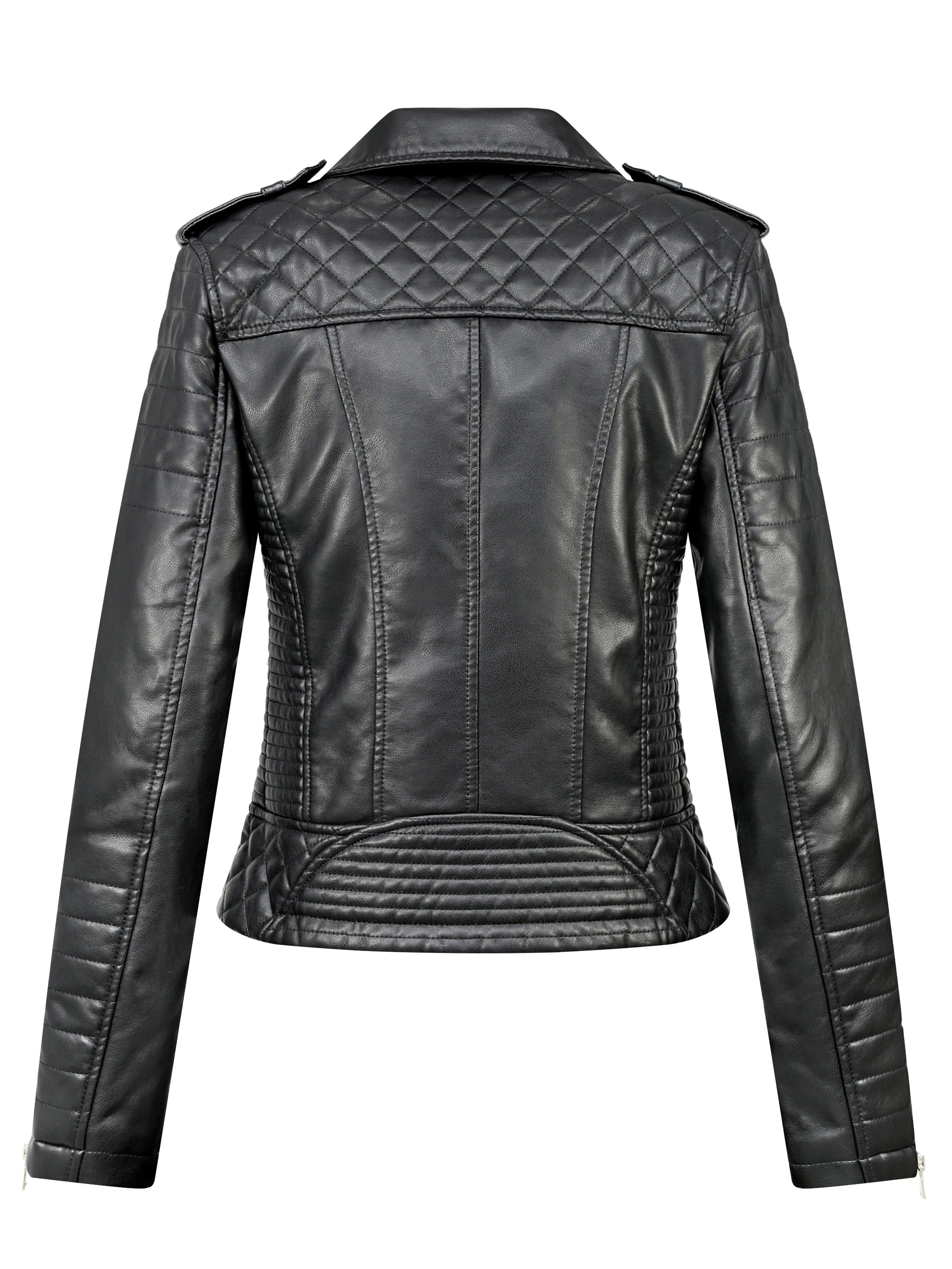 Elando Chaqueta de Cuero para Mujer Silueta Elegante