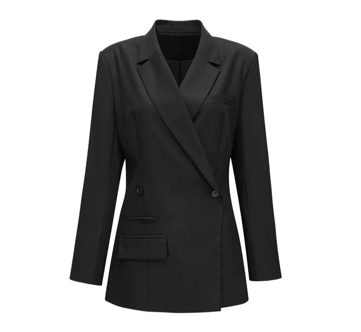 Blazer Slant Silueta Moderna con Detalles Elegantes